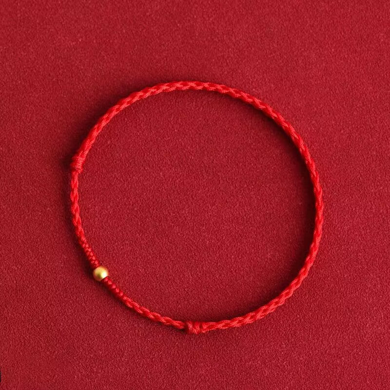 Spiritual Senses UK 999 Gold Beads Braided Couple Bracelet - Luck & Protection